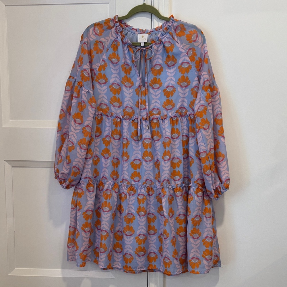 Floral j. Marie Dress in Purple and Orange